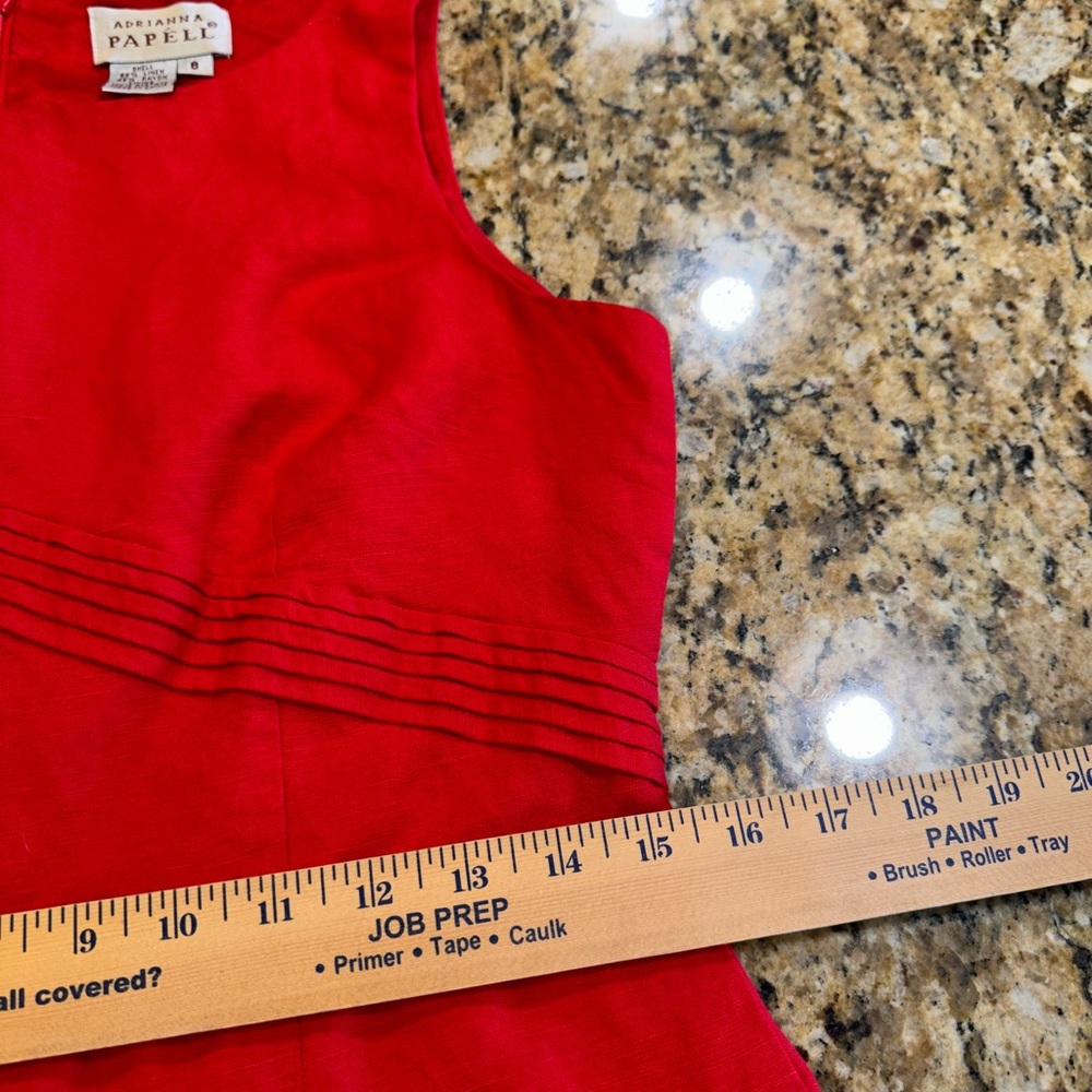 Adrianna Papel women’s red linen blend  sleeveless dress. Size 8 - Picture 5 of 6